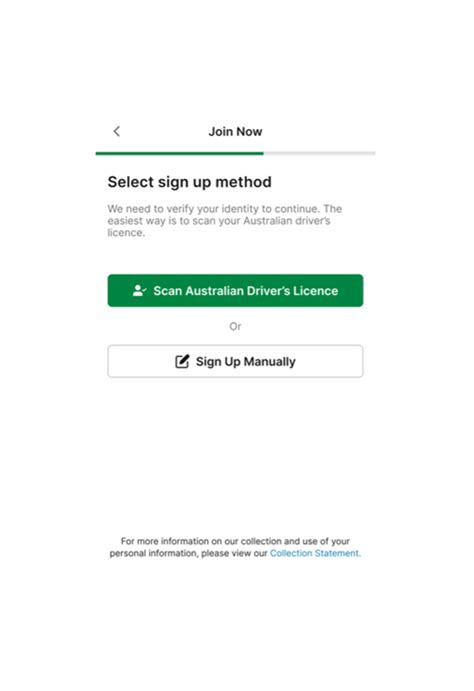 Create a TAB account using the TAB app .